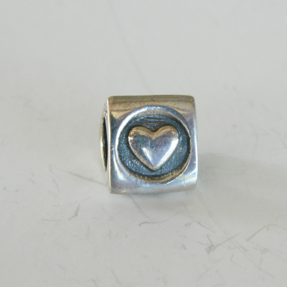 Solid 925 Sterling Silver Heart Spacer Charms